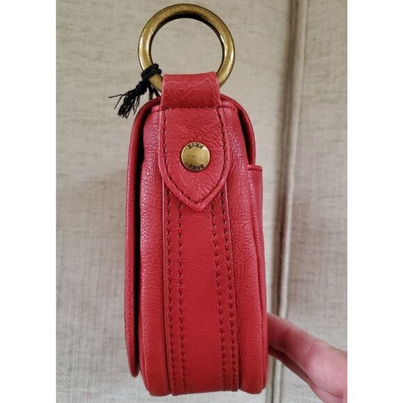Frye Lucy Leather Saddle Bag in Red - NEW - Picture 7 of 16